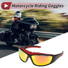 Motorcycle 1Pc Riding Goggles Red Lens Black Frame Triacetyl Cellulose