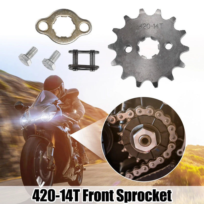 Dirt Bike Mini Bike Set 420 14T 17mm Motorcycle Front Engine Sprocket
