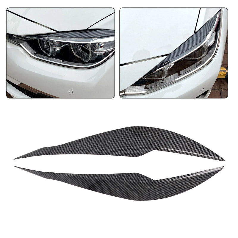 F30 Sedan Carbon Black Eyelid Headlight Cover Set (2012–2018)