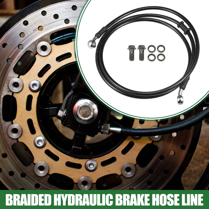 Motorcycle Braided Hydraulic Brake Line Oil Hose 150cm
