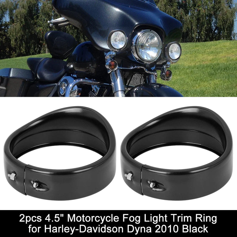 Harley Dyna 2 x 4.5" Fog Light Trim Ring (2010–2010)