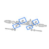 Toyota RAV4 4 x Blue Steering Rack Bushings (2004-2005)
