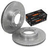 Prado KZJ95 2 x Front Slotted Disc Rotors + Brake Pads (1995–2002)