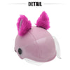 Pair Bicycle Motorcycle Plush Cat Ears Shape Helmet Decor Rose Red White
