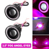 Car Purple Angel Eyes Halo Ring DRL Lamps 3.5" COB LED Fog Light Projector