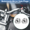 Motorcycle Screws Silver Tone Left-Hand Mirror Hole Plugs M10x1.25