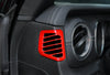 Jeep Wrangler JL Red 2 x Front Side Air Vent Outlet Cover Trim (2018-2023)
