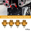 Universal Motorcycle License Plate Screws Cover / 38mm Orange 4Pcs /