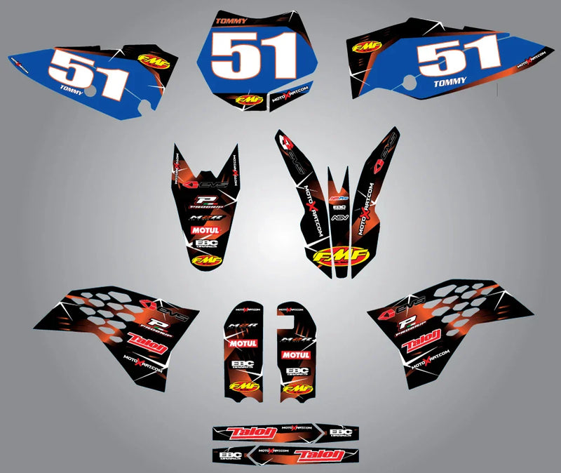 KTM 50 Custom Graphics Kit Barbed Style Stickers (2009-2015)