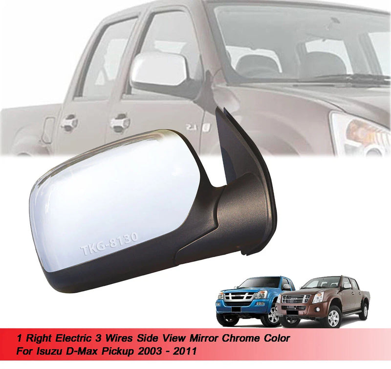 Isuzu D-Max RH Electric Side Mirror Chrome (2003-2011)