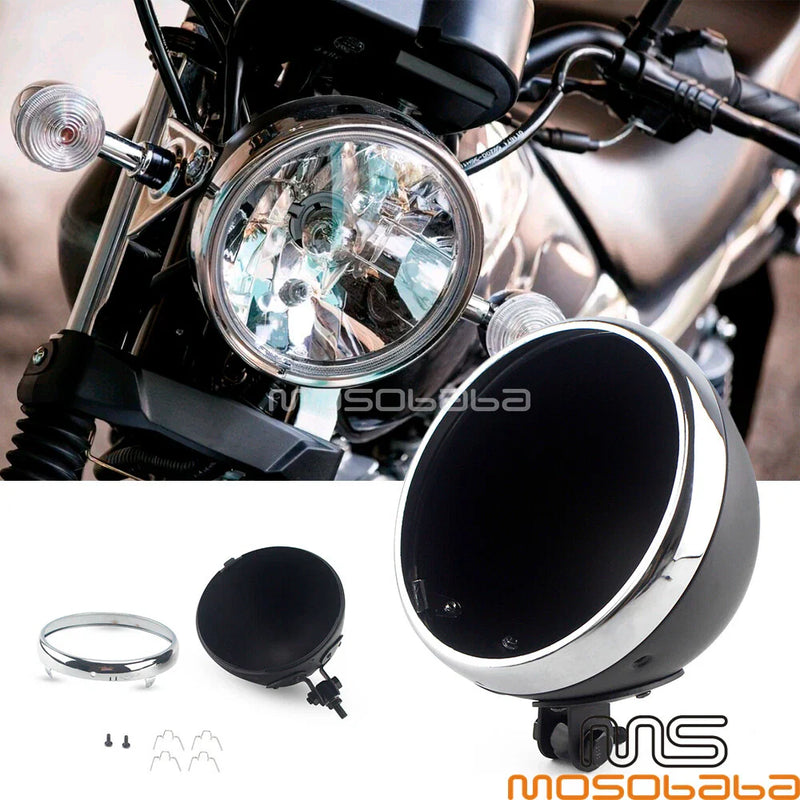Harley Softail Sportster Touring 7'' Headlight Housing Bulb Bucket