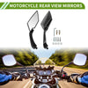 M8 / M10 2 x Rear View Mirrors Prismatic Carbon Fiber Pattern Black