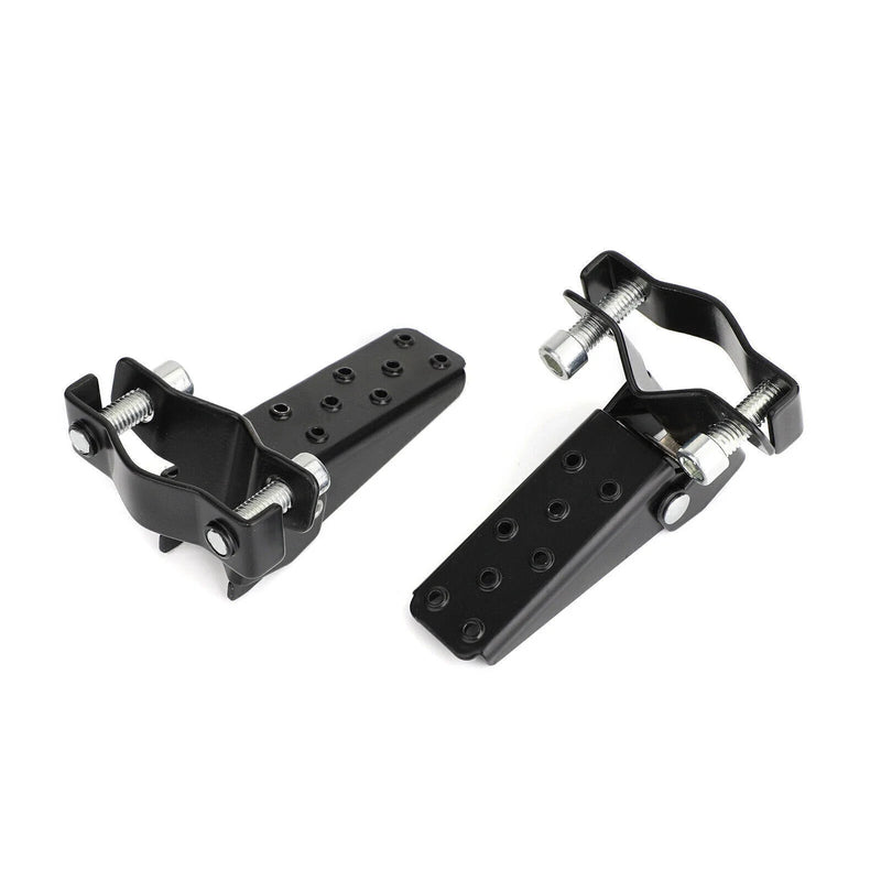 Universal Black Motorcycle Passenger Rear Footrest Pegs (2015-2023)