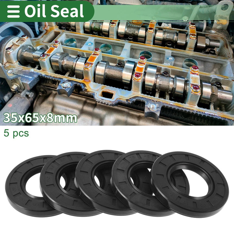 Car Oil Seal 35x65x8mm NBR Rubber Black 5 Pcs