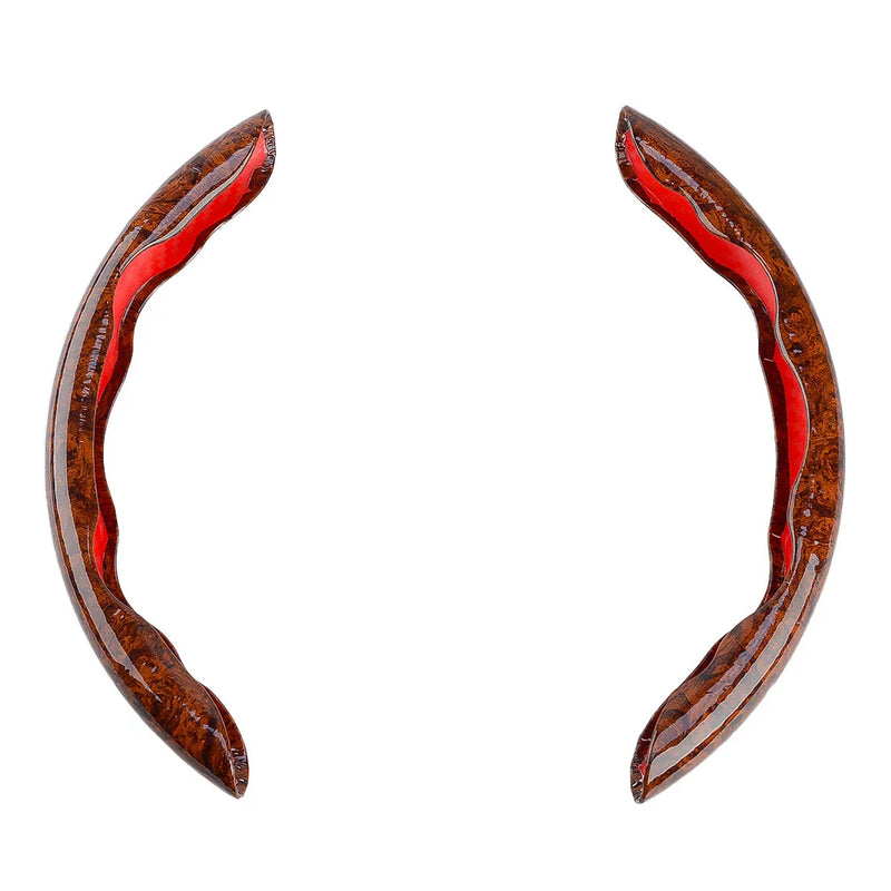Universal Car Brown Wood Grain Non-Slip Steering Wheel Cover