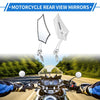 Motorcycle M10 M8 2 x Motorcycle Rear-View Mirrors Prismatic Handlebar White