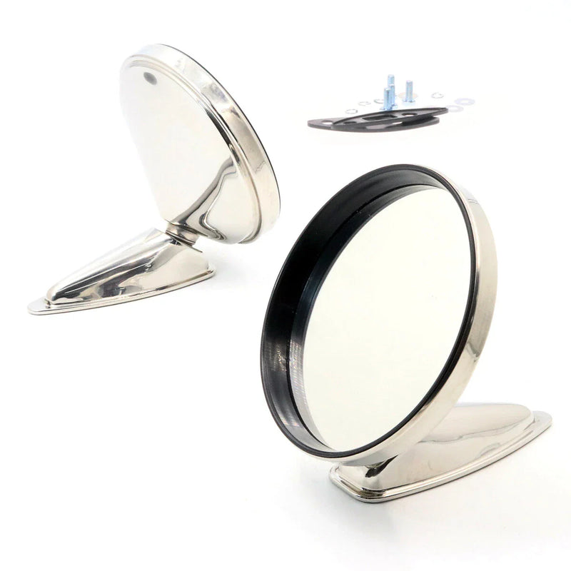 Porsche Cadillac Fleetwood 1960-1979 Chrome Door Mirror Set