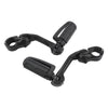 Motorcycle Matte Black 1 1/4 in Highway Bar Footpegs Long Angled Mount Kit