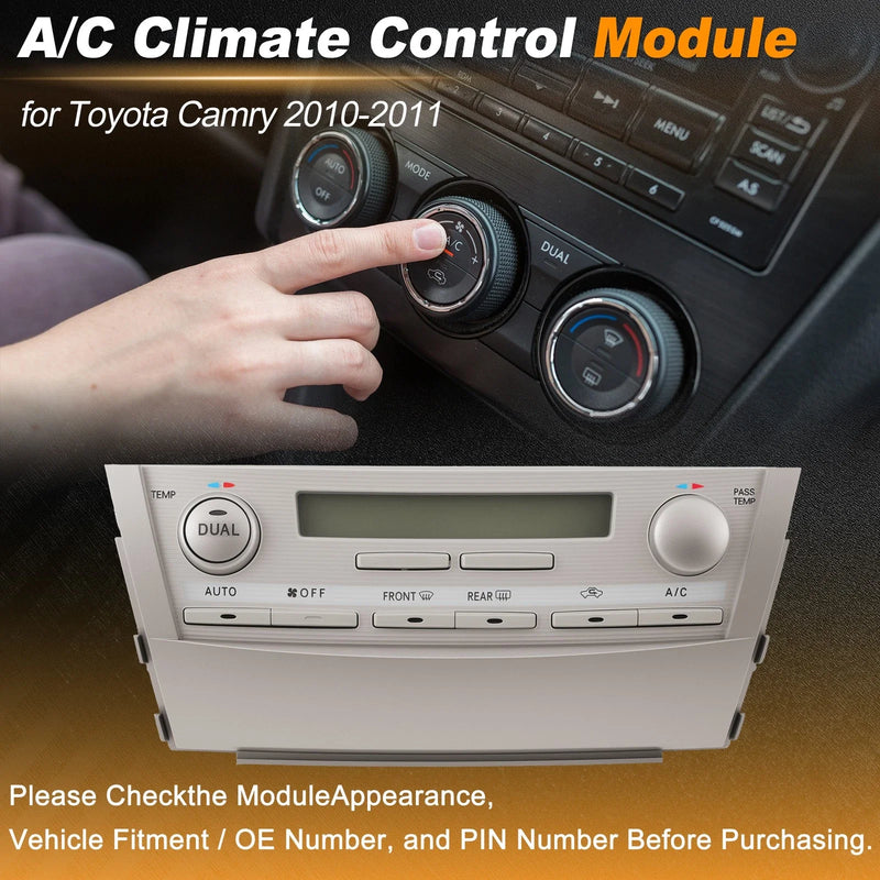 Toyota Camry A/C Heater Climate Control Switch Module Panel (2010–2011)