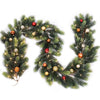 Decor Outdoor Indoor Mantle Stairs Fireplace Christmas Garland w LED Light