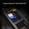 Tesla Model X Center Console Organizer Storage Box Phone Wireless Charger