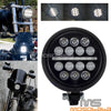 Harley Dyna 5.75'' LED DRL Headlight & Matte Black Bucket Set