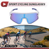 Motorcycle Riding Goggles Blue Lens White Blue Frame UV400