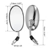 Motorcycle Universal Silver 2 x Pair Rearview Side Mirror 10mm Screw Thread