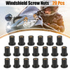 Motorcycle 20 x M4 4mm Black Rubber Windshield Screws Bolts Nut