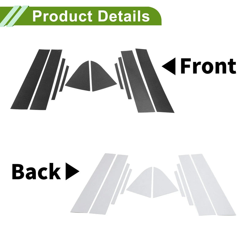 Chevy Cruze Carbon Fiber Black 10 x Pillar Window Trim (2011 - 2015)