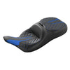 Harley Electra Glide Black Blue Driver Passenger Seat (1997-2007)