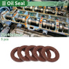 Oil Seal Rotary Shaft Seal FKM Rubber 25x40x5mm Brown 5 Pcs