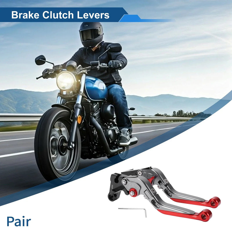 Yamaha MT-07 Adjustable Short Long Brake Clutch Levers Titanium Red (14-22)