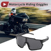 Motorcycle Riding Goggles Black Lens Black Frame PC Sunglasses