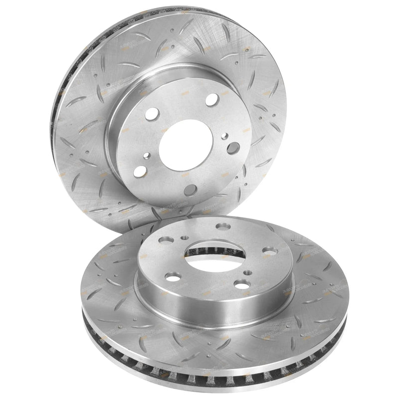 Hilux GGN15 KUN16 TGN16 Front Slotted & Dimpled Disc Rotors (2005–2016)