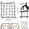 2 x 40x40cm Motorcycle Luggage Cargo Net Storage Bag Thicken Elastic Rope Black
