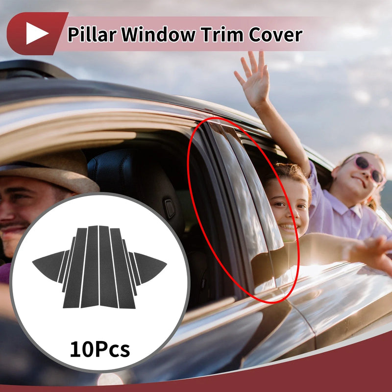 Toyota Vios 10 Pcs Carbon Fiber Door Pillar Trim (2014-2023)