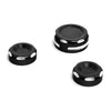 Harley Dyna Fat Bob FXDF Black Fork Stem Upper Nut Bolt Covers (2006-2017)