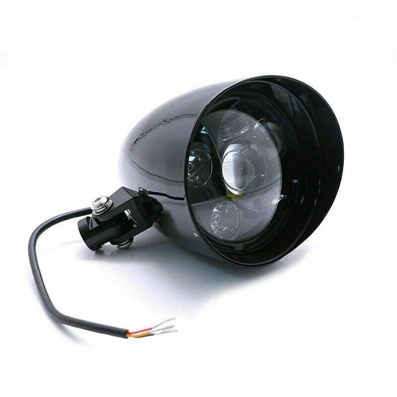 Harley Sportster Softail Chopper 6'' Gloss Black LED Headlight