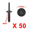 BMW 50 Pcs 6mm Plastic Rivets Door Bumper Fasteners