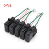 Car Motorcycle 5Pcs Black Plastic Blade Fuse Holder 2 Wires Waterproof