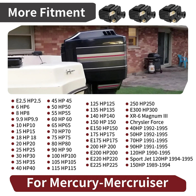 Mercury Outboard Ignition Coil 3 x
