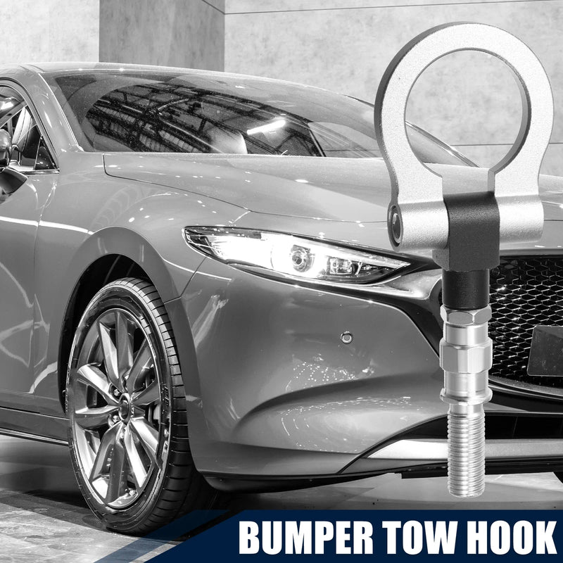 Mazda 3 Silver Tone Round Bumper Tow Hook Eye Ring Screw (2004-2013)