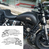 Motorbike Motorcycle Tank Car 1 Pair Sliver Flaming Skull 3D Sticker Decal