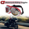 1 x Motorcycle Riding Goggles Colorful Lens Red Silver Tone Frame PC PU Sponge