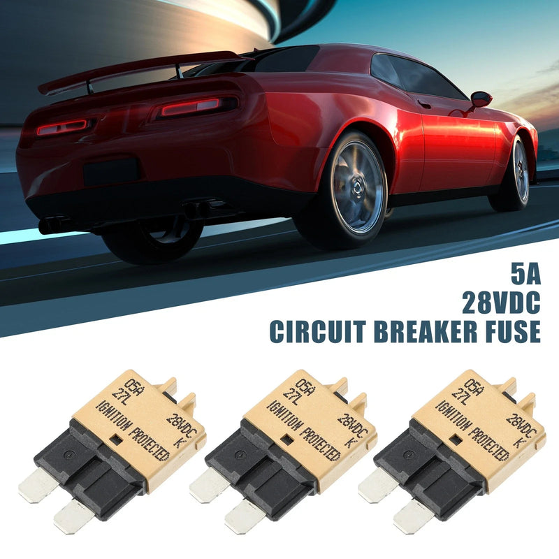 Car Marine 28V 3Pcs 5A Circuit Breaker Blade Style Fuse
