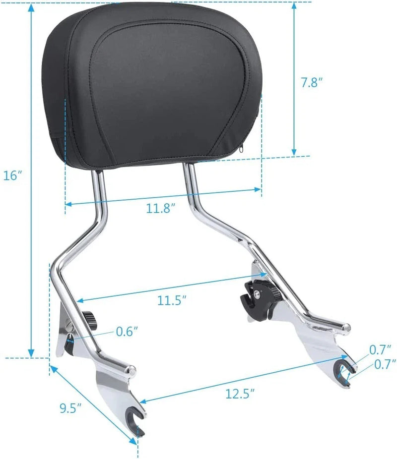 Harley Touring CVO Road Glide Chrome Sissy Bar Backrest (2014-2023)