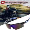 1 Set Motorcycle Riding Goggles Blue Lens Blue Frame PC Cycling Sunglasses
