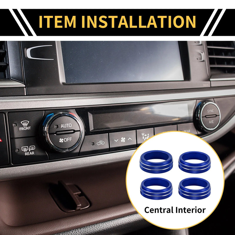 Toyota Tacoma A/C Heater 4WD Switch Knob Cover Ring Blue (2020–2023)