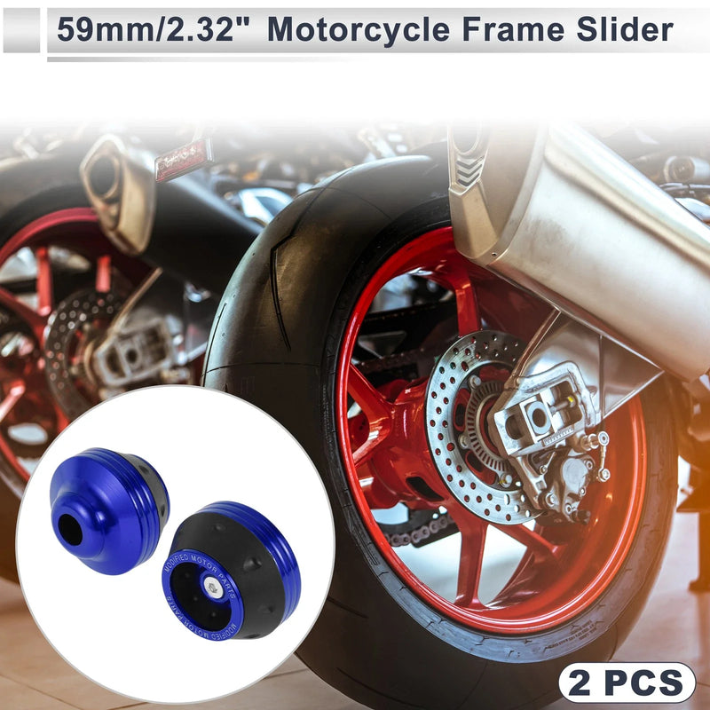 2 x 15mm Aluminum Alloy Plastic Motorcycle Slider Frame Blue